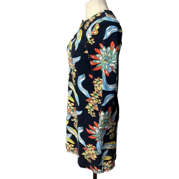 Draper James Dress S Small Stretch Vibrant Florals Career Church 3/4 Long Sleeve - Picture 5 of 8